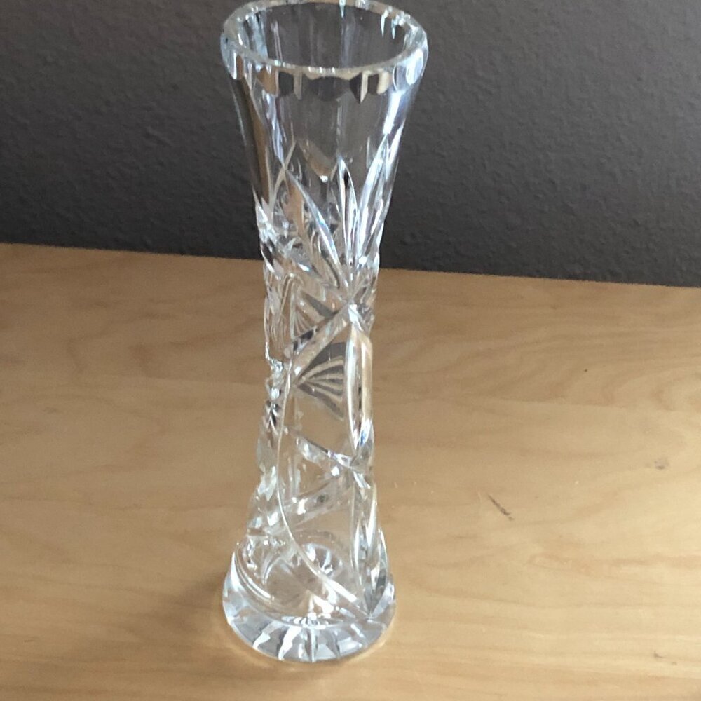 Vintage Irena Crystal Vase Hand Cut & Crafted Made in Poland Mother's Day